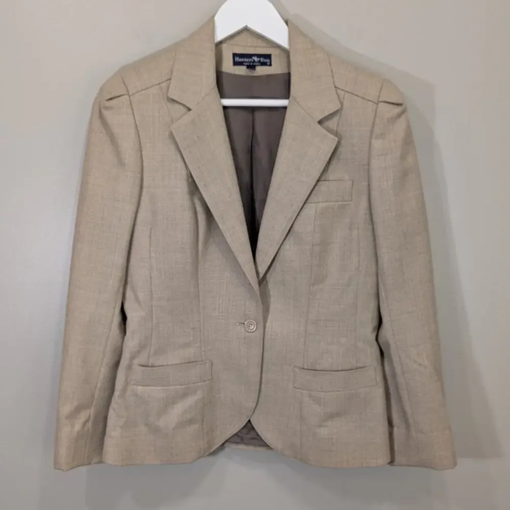 Hunters Run Wool Blazer Tailored Vintage Office Boss Minimalist Academia 9/10